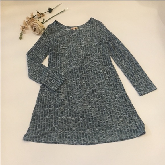 Skies are Blue teal green Lace up Knit Sweater Dress -Size Large - Picture 3 of 9